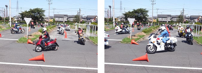 二輪車実技教室の風景