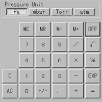 圧力換算機能付き電卓